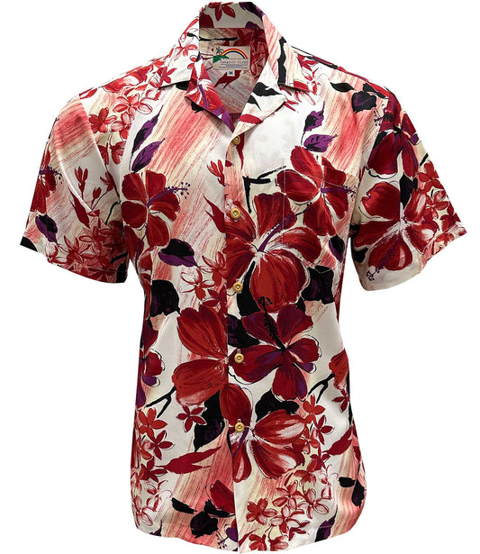Watercolor Hibiscus Red